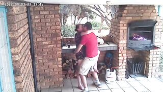 Spy camera : couple caught fucking on the porch of the nature reserve