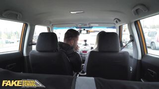 Fake Driving Instructor with Big Natural Tits Fucked POV