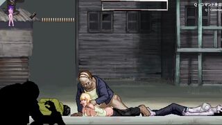 Blonde Girl have fuck with zombies and big cocks with a lot of cum (Parasite in city) Hentai Gameplay #1