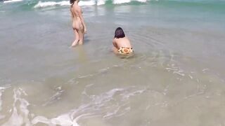 We went messing around on the beach with strangers