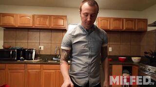 Stepson got Boner while Watch her Hot Step Mom Cooks - MILFED
