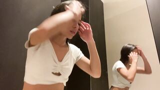 They caught me in the store fitting room squirting, cumming everywhere