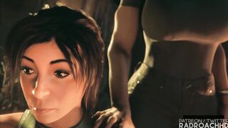 Lara Croft addicted to hard sex, eating a huge cock! (HUGE COCK in her Wet and Creamy PUSSY) RadRoachHD