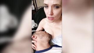 Wife gets double orgasm from breastfeeding her husband!