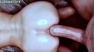 Anal with my friend's cock destroying my wife - CUCKOLD'S DREAM