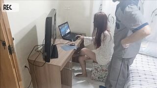 Slutty housewife receives depraved maintenance man!