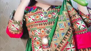 Horny pathan girl with big ass.pushing a cucumber inside her ass and pussy