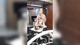 The young girl waited until everyone was asleep so she could go to the old man's room in the middle of the night.