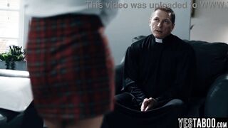 Horny mature pastor saves a sinner teen with hardcore anal sex