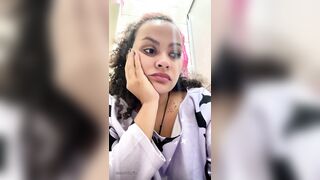 Gassy Milk-Intolerant Girl on the Toilet and Farting