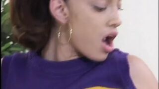 Light skinned cheerleader gets anus licked and pussy fucked