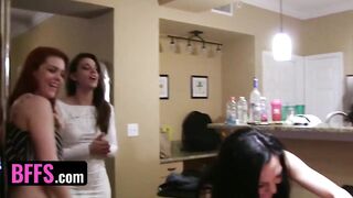BFFS - Bachelorette Party Turns Into Reverse Gangbang As Bride Shares Lucky Dude's Cock With Her Friends