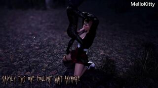 Horror Porn: Busty Hot Schoolgirl in Fucks Monster Cocks in the Forest